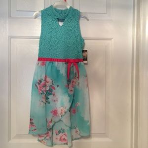 Pink & Violet Little girls dress Size 6/6x Aqua